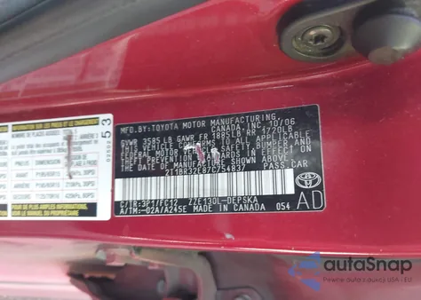 2007 Toyota Corolla S из США, поврежденный, VIN 2T1BR32E87C754837